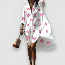 Kleid mit Print | Lockerer Schnitt | Sommerlicher Flair – Weiß/Rosa