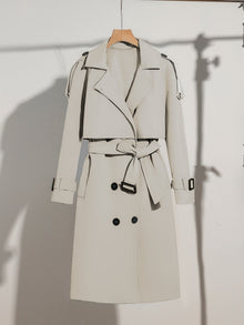 Eleganter Langer Reverskragen Trenchcoat für Damen | Ideal für den Winter – Grau