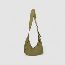 Puffer Schultertasche Damen – Vegane Leder Hobo Bag mit Reißverschluss – Olivgrün