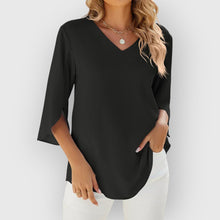 Rachel | Bluse mit V-Ausschnitt – Schwarz