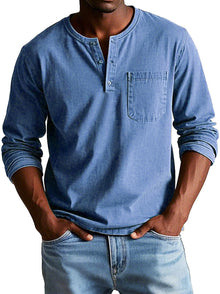 Soren™ | Vintage Langarmhemd – Blau