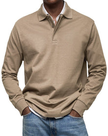 Felix | Luxus Langarm-Poloshirt – Khaki
