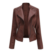 Liriane | Moderne Lederjacke mit buntem Design – Braun