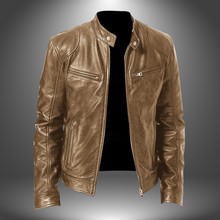 James | Handgefertigte Lederjacke für Herren – Beige