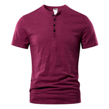 Herren Casual T-Shirt | Kurzärmeliges Basic Oberteil – Weinrot