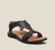 Damen Leder Sandalen mit Fußgewölbestütze für den Sommer – Schwarz