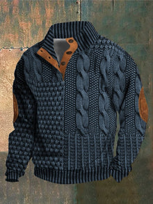 Lukas™ Lässiger Strukturierten Pullover – Dunkelblau