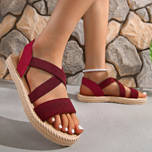 Dove | Leicht Espadrille-Stil Sandalen – Burgunderrot