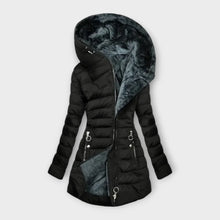 Norlina | Kuscheliger Mantel mit Fellfutter – Schwarz