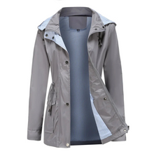 Trenchcoat Damen | Übergangsjacke Mit Abnehmbarer Kapuze – Grau