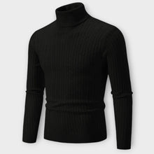 Enzo - Warmer Strickpullover mit Rollkragen – Schwarz