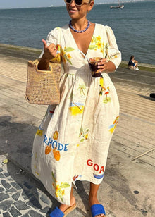 Razel - Edles Mediterranes Kleid: Luxus, Leichtigkeit – Weiß