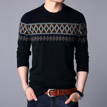 Thomas - Herren Strickpullover Rundhalsausschnitt mit Farbblöcken – Schwarz
