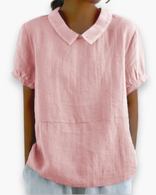 Damen Entspannte Kurzarmbluse | Elegant – Rosa