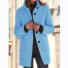 Vintora™ – Retro Damen-Windjacke mit Knöpfen und Stehkragen – Hellblau