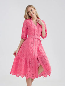 Angelica - Sommerkleid Ihr Vielseitiger Begleiter – Knalliges Pink