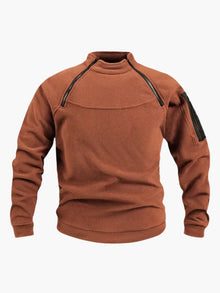 Serge | Warmer Fleecepullover – Hellbraun