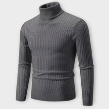Enzo - Warmer Strickpullover mit Rollkragen – Grau