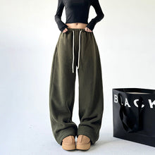 Damen-Baggy-Hose aus Plüschstoff - Novanne – Grün