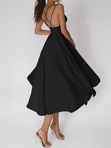 Glamouröses Ärmelloses Pailletten-Kleid für Damen mit Federn – Schwarz