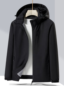 Wasserdichte elegante Fleece-Winterjacke mit Kapuze für Damen | Ideal für den Winter – Schwarz