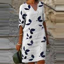 Theresa® | Damen-Sommerkleid mit Blumenmuster – Weiß