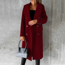 Bettina | Damen Langer Doppelreihiger Trenchcoat – Rot