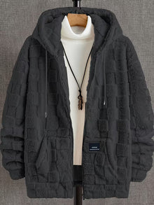 Karun – Fleece-kapuzenjacke MIT Reißverschluss – Dunkelgrau