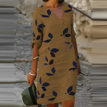 Theresa® | Damen-Sommerkleid mit Blumenmuster – Braun