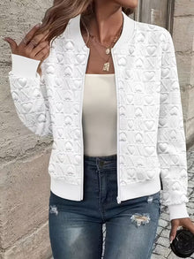 Lojina – Jacke MIT Reißverschluss Und Geprägtem Herzmuster – Weiß