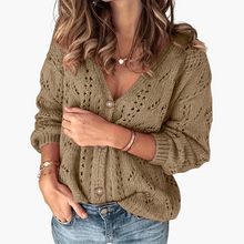 Astrid | Strickjacke mit Knöpfen – Khaki