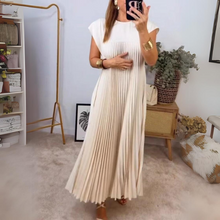 Nessa® | Leichtes und frisches Plisseekleid – Beige