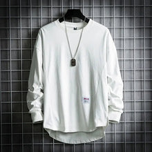 Leon | Herren Oversized Longsleeve Rundhals Langarm Basic – Weiß