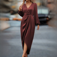 Leona - Modisches Kleid mit langen Ärmeln – Rot