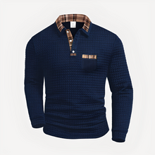 Morris - Stilvolles Langarm-Poloshirt – Blau
