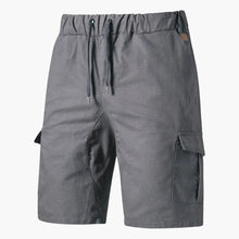 Herren Sommer Cargo Shorts mit Taschen und Kordelzug – Grau