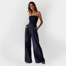 Zerya - Trägerloser Soft-Touch-Jumpsuit – Dunkelblau