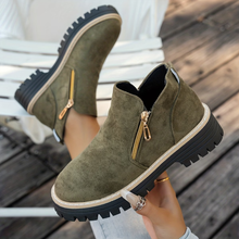 Angelika – Stiefeletten Aus Wildleder mit seitlichem Reißverschluss – Grün
