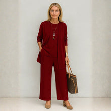 Kirsten | Damen Minimalistisches Dreiteiliges Lounge Set – Rot