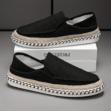 Tyson – Küsten Weave Slip Auf Schuhe – Schwarz