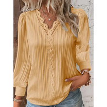 Jackalyn - Elegante Damenbluse aus Spitze – Gelb