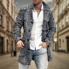 Urban Edge Maßgeschneiderter Mantel für Männer – Grau kariert