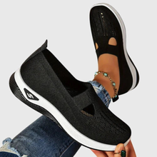 Frieda | Damen Atmungsaktive Slip-On Strick Sneakers – Schwarz
