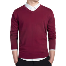 Tom - Komfortabler V-Ausschnitt-Pullover – Rot