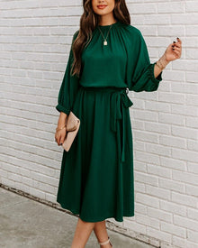 Elegantes Halbärmeliges Cocktailkleid für Frauen – Grün