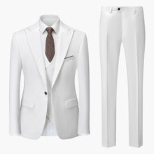 Eleganter Slim Fit Anzug - Herren 3-teilig für Business – Weiß