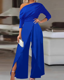 Carla - Stilvoller, locker sitzender Jumpsuit für Damen – Blau