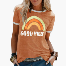 Good Vibes Grafik-T-Shirt - für Frauen im Casual-Stil – Orange