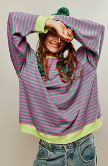 Bristol | Gestreifter Pullover – Rosa & Grün