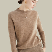 Monika | Damen Rollkragenpullover aus Merinowolle für den Winter – Hellbraun